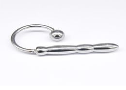 BDSM Hook Shape Urethra Plug Stainless Steel Masturbator urethral sounds penis Dilators Stimulate Sex Toy For Men8262459