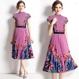 Work Dresses Elegant Women Summer Women's Clothing 2024 Short Sleeve Set Woman Two Pieces Dress Up Pink Womens Outfit Pleated Waist