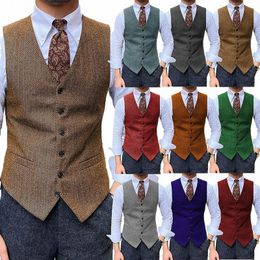 men's Suit Vest Busin Slim Fit Vest Retro Steampunk Vest Wedding Groom Men Sleevel Waistcoat Q7oI#