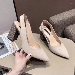 Dress Shoes Women Fashion Colour Block Embroidered Pumps Ladies Designer Brand Sandals Sheepskin Insoles Pointed Toe High Heels 2024