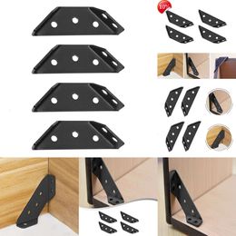 2024 4Pcs Corner Brackets Furniture Corner Connector Stainless Steel Triangle Support Fasteners Cabinets Chairs Universal Bracket