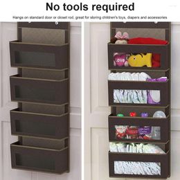 Storage Boxes Hanging Bag Bedroom Mesh Fabric Pocket Rack Closet Playroom Space-Saving Sorting Organizer Accessories Gray