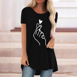 Women's T Shirts Women Tees And Tops Summer O Neck Tee Sleeve Blouse Loose Casual Shirt Short Tunic Round Turtleneck Long