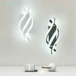 Wall Lamps Modern LED Lamp Bedside Decor Line Sconce Bedroom Corridor Living Room Backgroud Black White Indoor Lighting Lustre