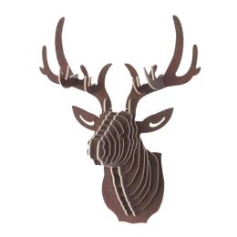 Sculptures 3D Wooden DIY Animal Deer Head Art Model Home Office Wall Hanging Decoration Storage Holders Racks Gift showpiece Decor