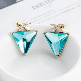 Stud Earrings ER-00441 Austrian Crystal Jewelery Allergy-free Designer Triangle Acrylic For Women 2024 Black Friday Sale