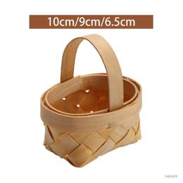 Storage Baskets Easter Basket Hand Basket Handwoven Easter Decoration Picnic Bamboo Basket for Wedding Flower Display Baby Shower Women Girls