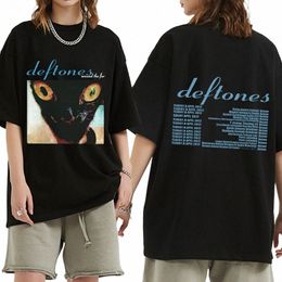 fi Deftes Around T-Shirt Hip Hop Rock Band The Fur Tour Band Ccert Cat Graphic T-shirts Thick Cott Oversized T Shirt U6Ge#