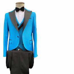 slim Fit Busin Tailored Made Suits For Men Wedding 3 Pieces Blazer Sets Prom Party Elegant Terno Masculino Jacket+Pant+Vest r3m8#