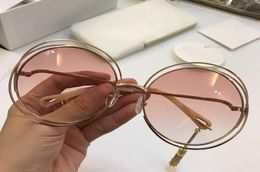 Ladies Round Wire Frame Sunglasses Carlina CE114S Gold Transparent Pink gafa de sol Sonnenbrille Fashion Sunglasses Glasses wth bo4685127