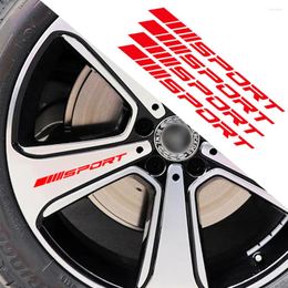 Window Stickers Fashion 4Pcs Car Wheels Rims Sport Racing DIY Stripes Decorative Emblem Styling SUV Truck Accessories