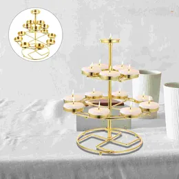 Candle Holders Butter Lamp Holder Christmas Favours For Table Centrepiece Lotus Decorative Candleholder Metal Stand Alloy