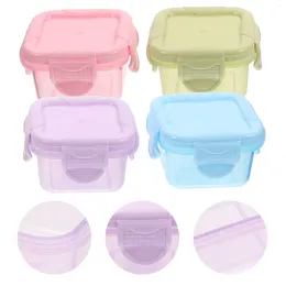 Dinnerware 4 Pcs Jam Packing Box Multi-functional Preservations Dispenser With Cover Sealed Meal Containers Pp Portable Storage Baby