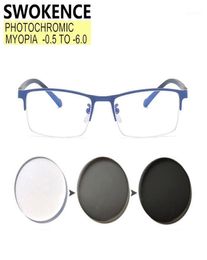 Pochromic Nearsighted Spectacles Myopia Prescription 05 To 60 Women Men Fashion Chameleon Distance Glasses F040 Sunglasses6644303