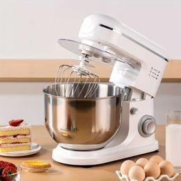 1pc 6qt Stainless Steel Stand Mixer with Strong Motor, 6 Speeds, Tilt-head Design, Dough Hook, Beater, Egg Whisk - Kitchen Hine for Baking and Cooking