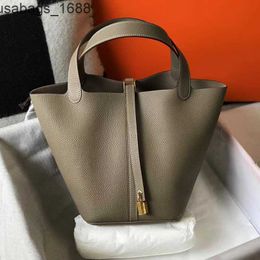 Locks outlet Bag A Designer Picotin Bags High Quality Hands Leather Womens Handbag Bucket Litchi Pattern Top Layer Kraft Vegetable B P9M1