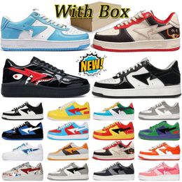 Designer shoes Casual shoes sk8 sta Shark Low White Drak Grey Black Purple Red yellow gold Blue Pink Beige Camo Patent Leather Suede Mens Women Sport Sneaker Trainer