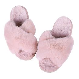 Slippers Slippers Pallene Plus womens fluffy slider new winter fashion open toe comfort fuzzy indoor warmth soft fur ome H240326APO1