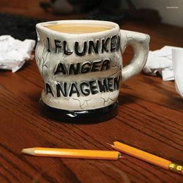 Mugs I Flunked Anger Management Mug Twisted Coffee Cup Ceramic Inspirational Funny For Office Creative Gifts
