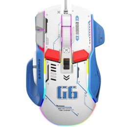 Mice G6 Programmable Gaming Mouse 12800dpi Rgb Colourful Luminous Wirecontrolled Mechanical Mouse For Computer Notebook Esports