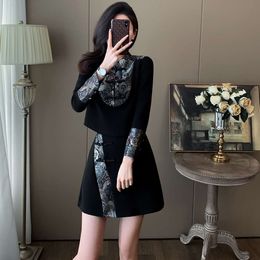 2024 New Women's Chinese Style Fashion Spring Dress Slim and Elegant Short Skirt Set