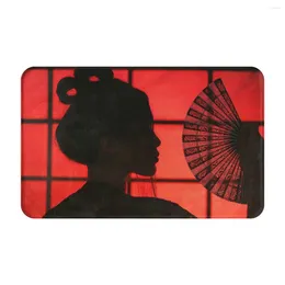 Carpets Geisha Doormat Rug Carpet Mat Footpad Bath Polyester Absorbent Balcony Toilet Washable Dust