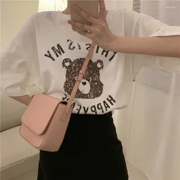 Bag Elegant Fashion Flap Crossbody Bags For Women Solid Color PU Leather Ladies Simple Shoulder Small Bolsas Phone Purse