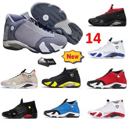Moments 14 Basketball Shoes14s Sports Womens Men Shoes Ginger Red Lipstick University Blue Gym Red Chartreuse Gold Black Toe White Sneakers Size 40-47 With Box