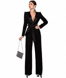 cool Black Women Suits Slim Fit Custom Made Blazer Sets 2 Pieces For Guest Wear Fi Show Clothing j2sc#