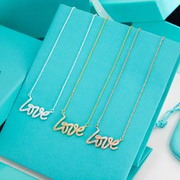 1:1 High End Womens Designer Necklaces Tiffancy 925 Silver v Gold Designer Necklace G Jewellery High Quality Chain Necklace Pendants with Tiffin Original Logo