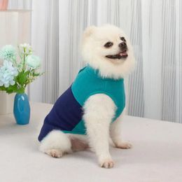 Dog Apparel Pets Clothes Pet Pullover Stylish Fleece Button Closing Collar Lapel Clashing Colours Lightweight Shake