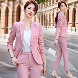 Green Blazer and Two Pieces Sets Pants for Woman Outfits Womens 2 Pant Set Trousers Suits Pink Trend Fashion Co Ord Xxl D 240327