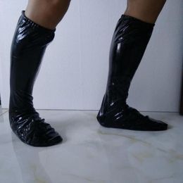 New Lycra spandex Shiny Metallic Wet Look PU Leather PVC Costumes Cosplay Party Halloween Foot cover sleeve Socks94060904978814