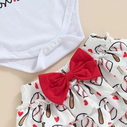 Clothing Sets Born Baby Girl Summer Clothes 3pcs Set Cotton Romper Baseball Ruffle Tutu Skirts Short Outfit With Headband