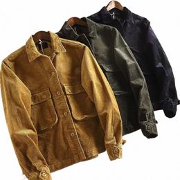 autumn and winter Japanese corduroy jacket men's work shirt casual jacket R5ny#