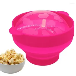 Bowls Popcorn Bowl With Lid Small Flower Collapsible BPA Free Microwave Large-Scale Game Movie Night