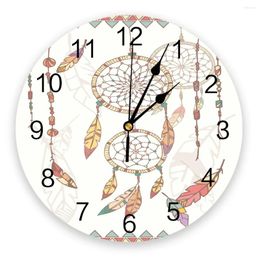 Wall Clocks Colored Dream Catcher Feathers 3D Clock Modern Design Living Room Decoration Kitchen Art Watch Home Decor