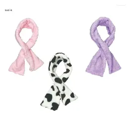 Scarves X7YA Coral Fleece Scarf For Children Girls Winter Breathable Students Camping Shopping Dopamine Look Taking Po