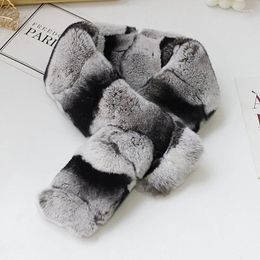 Scarves Real Rex Fur Scarf For Women Warm Natural Colour Double-sided Winter Fashion