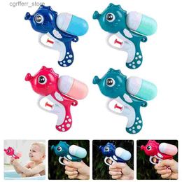 Gun Toys 4 pieces of squirt gun seahorse outdoor spray toys Children play with tassels Wear resistant and interesting shooter240327