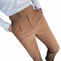 19 Colour British Style Autumn Solid Busin Casual Suit Pants Mens Clothing Simple Match Formal Wear Office Trousers Straight I2iR#