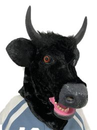 Masks Halloween Mask Realistic Mouth Mover Cow Creepy Moving Bull Fursuit Animal Head Rubber Latex Free Shipping