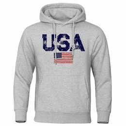 Vintage USA Flag Street Baskı Giyim Erkekler Hip Hop Kişilik Kapşonlu Crewneck Fi Hoodies Polar Saklama Sweatshirts C7Z8#
