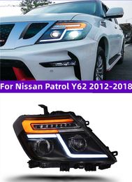 Car Styling Headlights For Nissan Patrol Y62 2012-20 18 Modified LED Lens Daytime Running Light Turn Signal Light