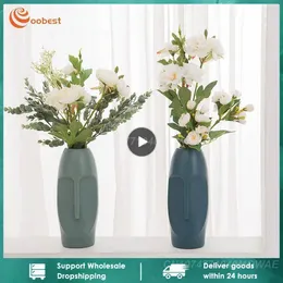 Vases Creative Simple Human Face Flower Vase Drop-proof Modern Tabletop Arrangement Hydroponic For Bedroom Home