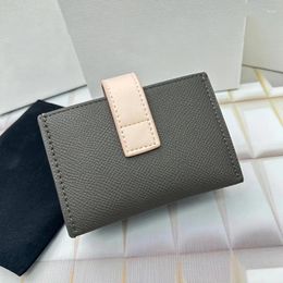 Wallets Fashion Trend Lederhosen Lychee Print Purse Grain Calfskin Organ Pleated Card Bag Coin Pocket Draw Strap Buckle