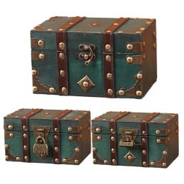 Boxes Treasure Chests Box creative Chest Box Treasure Large Size Storage Trunk With Lock Home Decor Treasure Storage Box Accessories