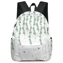 Backpack Plant Green Leaves Women Man Backpacks Waterproof Multi-Pocket School For Student Boys Girls Laptop Book Pack Mochilas