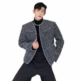 syuhgfa Men's Cardigan Autumn Winter Denimn Jackets Coat Temperament Versatile Tops Fi Korean Style Elgance Male New s0vn#