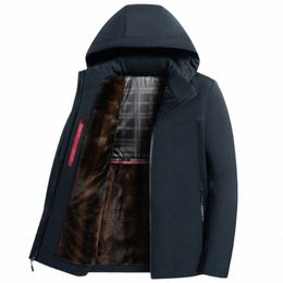 new Winter Jacket Men Autumn Casual Fi Outdoor Windproof Plush Thicken Jacket Coats Men Waterproof Detachable Hooded Jacket 46LO#